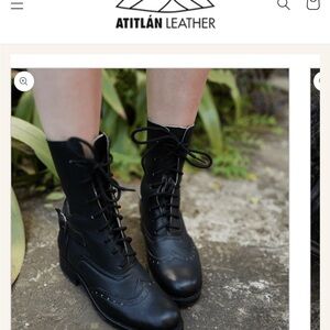 Handmade Black Leather Women's Boots